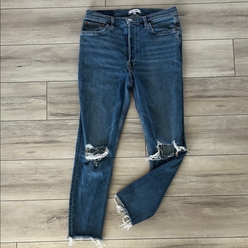 RE/DONE 90s' high rise ankle crop jeans size 29